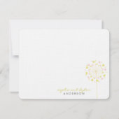 Roze Gele Dandelions Love Weddenschap Hartelijk da Bedankkaart (Voorkant)