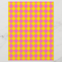 Roze Gele Diamant Harlekijn Schachbrett Motief