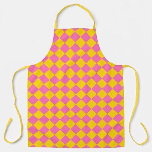 Roze Gele Diamant Harlequin Checker Patroon Schort (Voorkant)