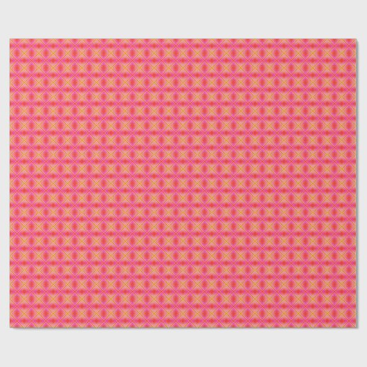 Roze Gele Diamant Patroon Modern Naadloos Cadeaupapier (Vlak)