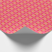 Roze Gele Diamant Patroon Modern Naadloos Cadeaupapier (Hoek)