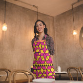 Roze gele driehoeken schort