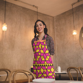 Roze gele driehoeken schort