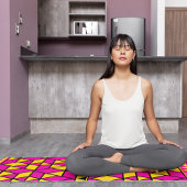 roze gele driehoeken yogamat