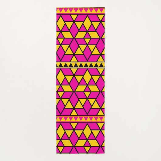 roze gele driehoeken yogamat (Achterkant)
