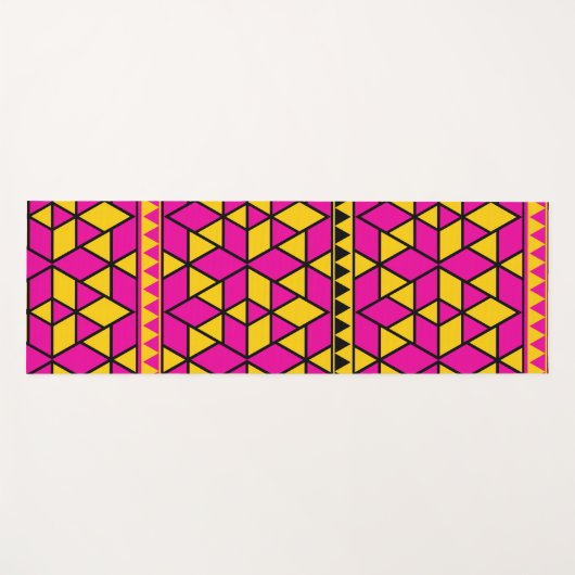 roze gele driehoeken yogamat (Voorkant (horizontaal))
