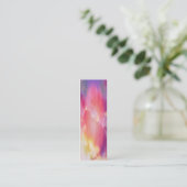 Roze, gele en blauwe abstracte wolken mini visitekaartje (Staand voorkant)