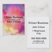 Roze, gele en blauwe abstracte wolken visitekaartje (Voorkant / Achterkant)