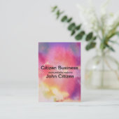 Roze, gele en blauwe abstracte wolken visitekaartje (Staand voorkant)