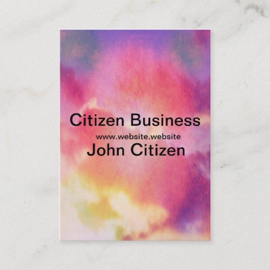 Roze, gele en blauwe abstracte wolken visitekaartje (Voorkant)