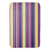 Roze, gele en blauwe strepen badmat (Voorkant Verticaal)