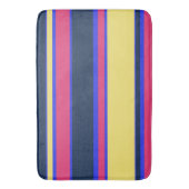 Roze, gele en blauwe strepen badmat (Voorkant Verticaal)