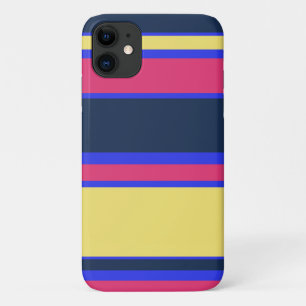 Roze, gele en blauwe strepen Case-Mate iPhone case