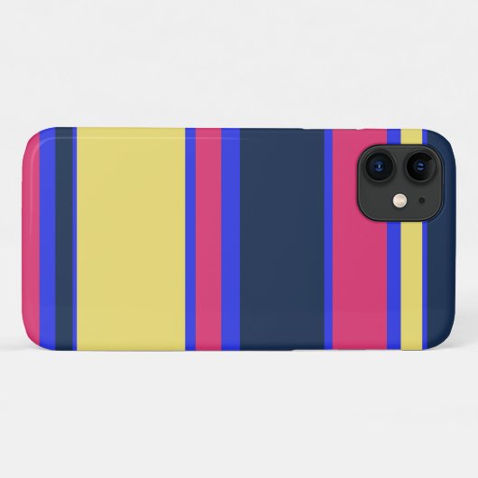 Roze, gele en blauwe strepen Case-Mate iPhone case (Achterkant (horizontaal))