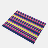 Roze, gele en blauwe strepen deurmat (Schuin)