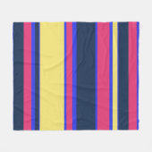 Roze, gele en blauwe strepen fleece deken (Voorkant (Horizontaal))