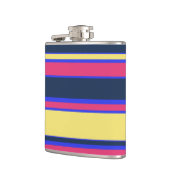 Roze, gele en blauwe strepen heupfles (Links)