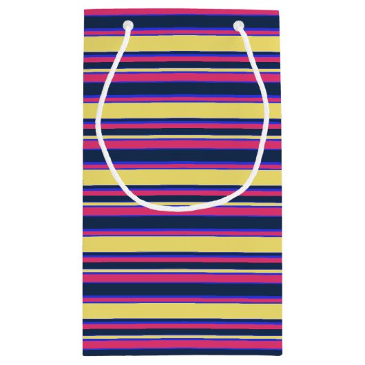 Roze, gele en blauwe strepen klein cadeauzakje (Achterkant)