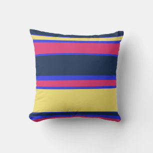 Roze, gele en blauwe strepen kussen