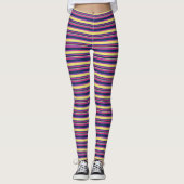 Roze, gele en blauwe strepen leggings (Voorkant)