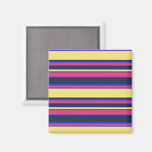 Roze, gele en blauwe strepen magneet (Voorkant / Achterkant)