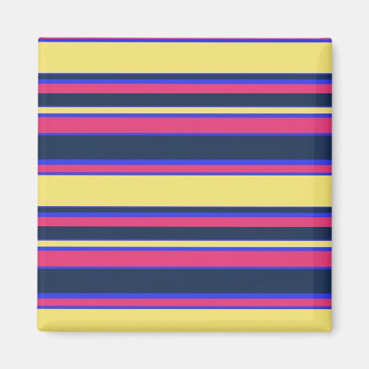 Roze, gele en blauwe strepen magneet (Voorkant)