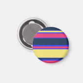 Roze, gele en blauwe strepen magneet (Voorkant / Achterkant)