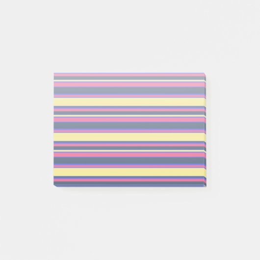 Roze, gele en blauwe strepen post-it® notes (Voorkant)