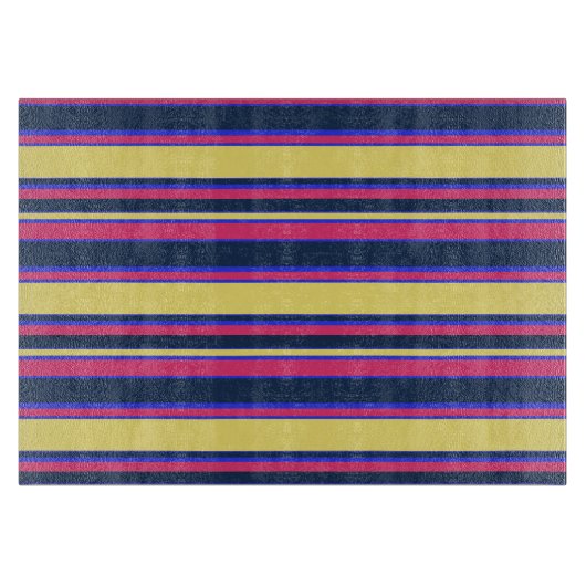 Roze, gele en blauwe strepen snijplank (Voorkant)