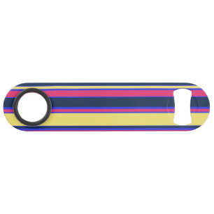 Roze, gele en blauwe strepen speed flessenopener
