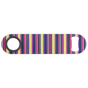 Roze, gele en blauwe strepen speed flessenopener