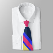 Roze, gele en blauwe strepen stropdas (Gebonden)