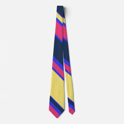 Roze, gele en blauwe strepen stropdas (Voorkant)