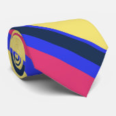 Roze, gele en blauwe strepen stropdas (Opgerold)