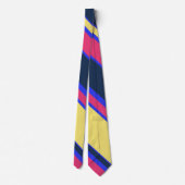 Roze, gele en blauwe strepen stropdas (Achterkant)