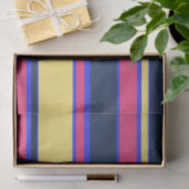Roze, gele en blauwe strepen tissuepapier (Geschenk)