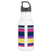 Roze, gele en blauwe strepen waterfles  (Achterkant)