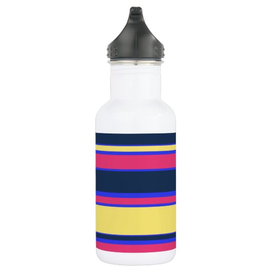 Roze, gele en blauwe strepen waterfles  (Rechts)