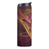 Roze, Gele en Bourgondische Swirl Thermal Tumbler Thermosbeker (Gedraaid links)