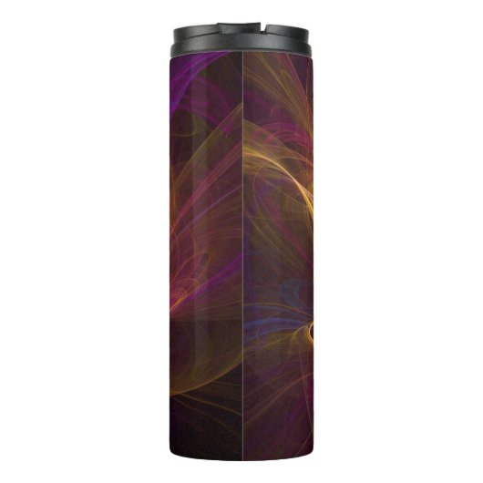 Roze, Gele en Bourgondische Swirl Thermal Tumbler Thermosbeker (Achterkant)