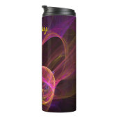 Roze, Gele en Bourgondische Swirl Thermal Tumbler Thermosbeker (Geroteerd rechts)