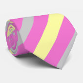 Roze, gele en grijze stropdas (Opgerold)