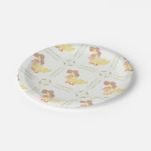 Roze, gele en groene eenden papieren bordje (Gekanteld)