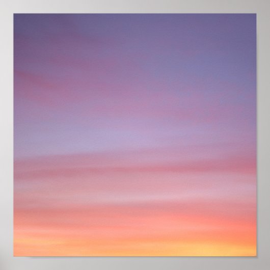 Roze, gele en paarse troebele hemel poster (Voorkant)