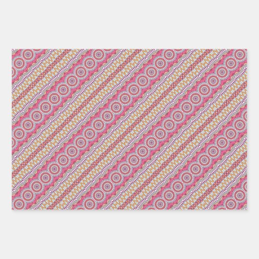 Roze gele en witte cirkel Mandala Verpakking Inpakpapier Vel (Voorkant 2)