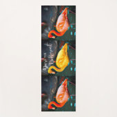 Roze gele Flamingo Trio Dare is verschillend Manus Yogamat (Voorkant)