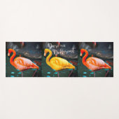 Roze gele Flamingo Trio Dare is verschillend Manus Yogamat (Voorkant (horizontaal))