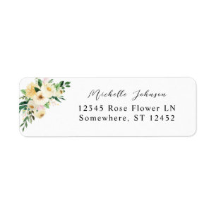 Roze & Gele Floral Return Address Label 2