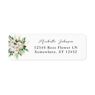 Roze & Gele Floral Return Address Label 3