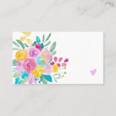 Roze gele florale waterverf chique orde dank u visitekaartje (Achterkant)